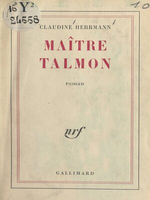 cover image of Maître Talmon